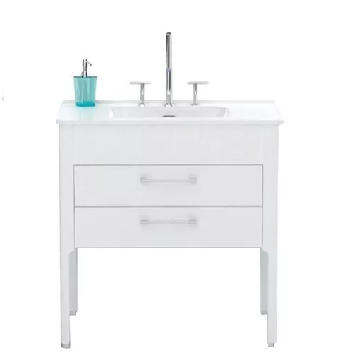 Vanitory De Pie Con Bacha De 3 Agujeros Campi  Curve 60Cm Blanco