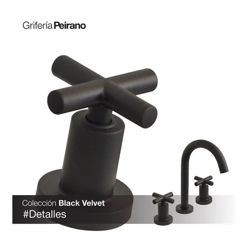 Griferia Bimando Para Lavatorio Peirano Black Velvet 60-190