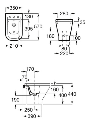 Bidet monocomando Roca Gap Blanco