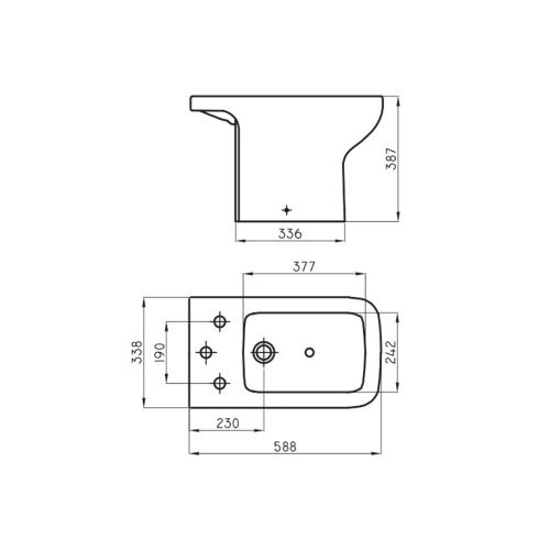 Bidet Ferrum Trento 3 Agujeros Blanco