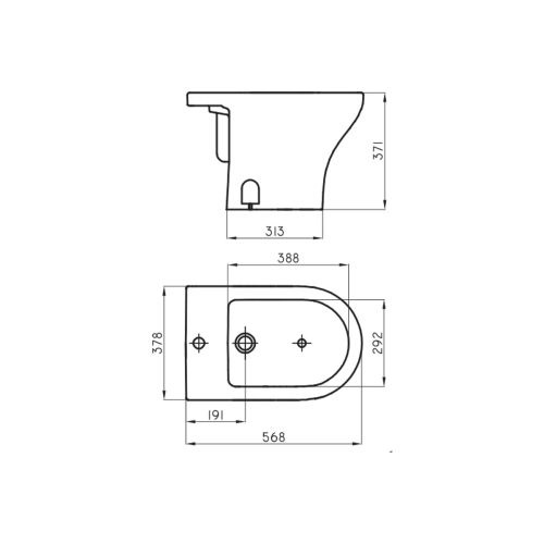 Bidet Ferrum Veneto 1 Agujero Blanco