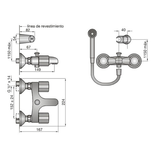 Griferia Para Ducha Bimando Con Transferencia Fv Allegro 112/15