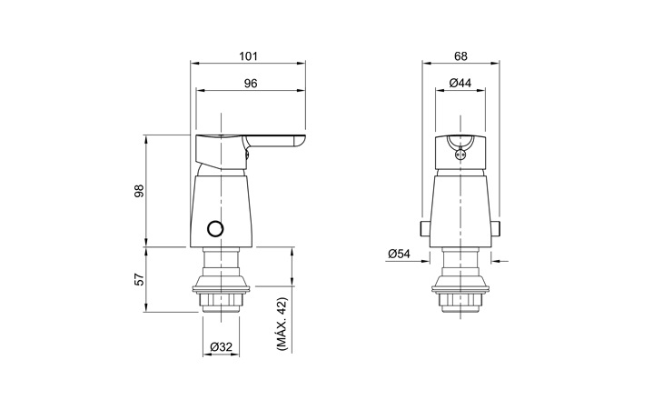 Grifería Monocomando Para Bidet Peirano Steel 70-205
