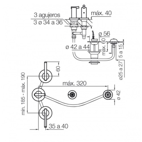 Griferia Bimando Para Bidet Fv Libby 295/39