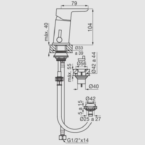 Griferia Monocomando Para Bidet Fv Puelo 189/B5