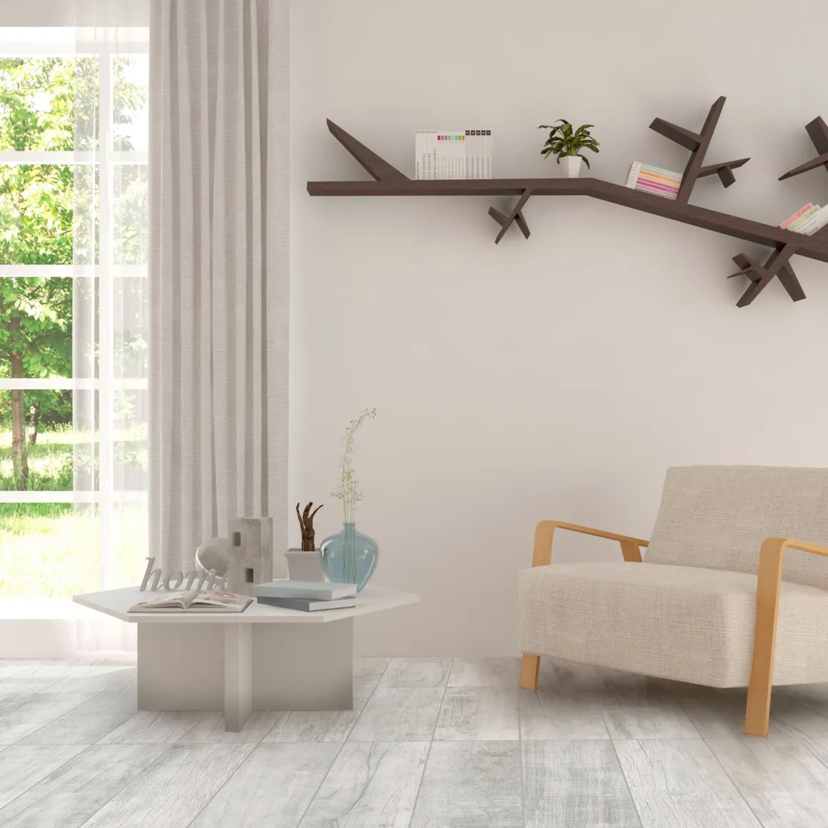 Cerámica Simil Madera Alberdi 51x51 Stage Gris