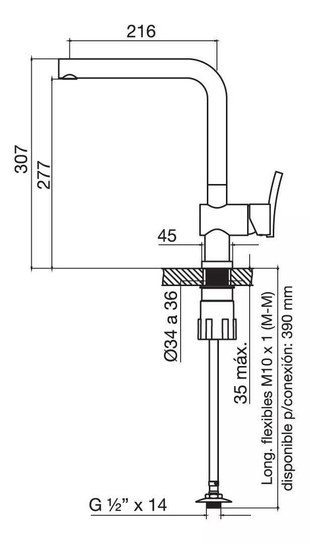 Griferia Monocomando Para Cocina Fv Libby 411.04/39