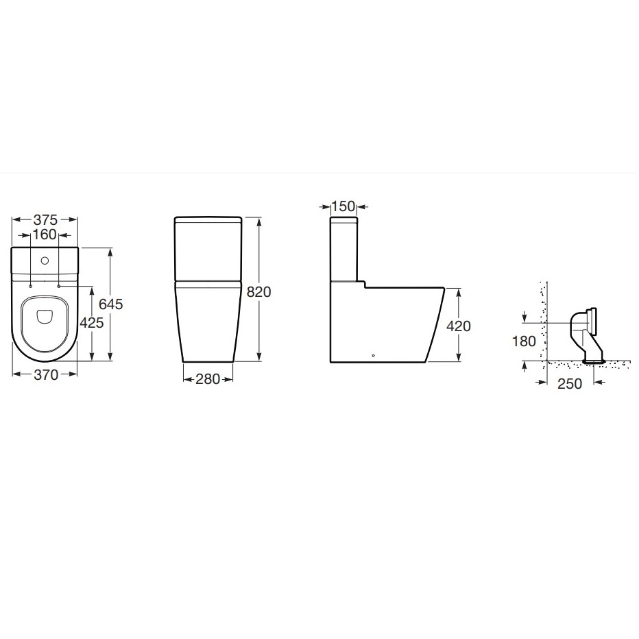 Deposito Rimless inodoro Roca Inspira Blanco