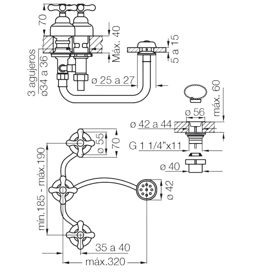 Griferia Bimando Para Bidet Fv Malena 295/16 Cromo & Blanco