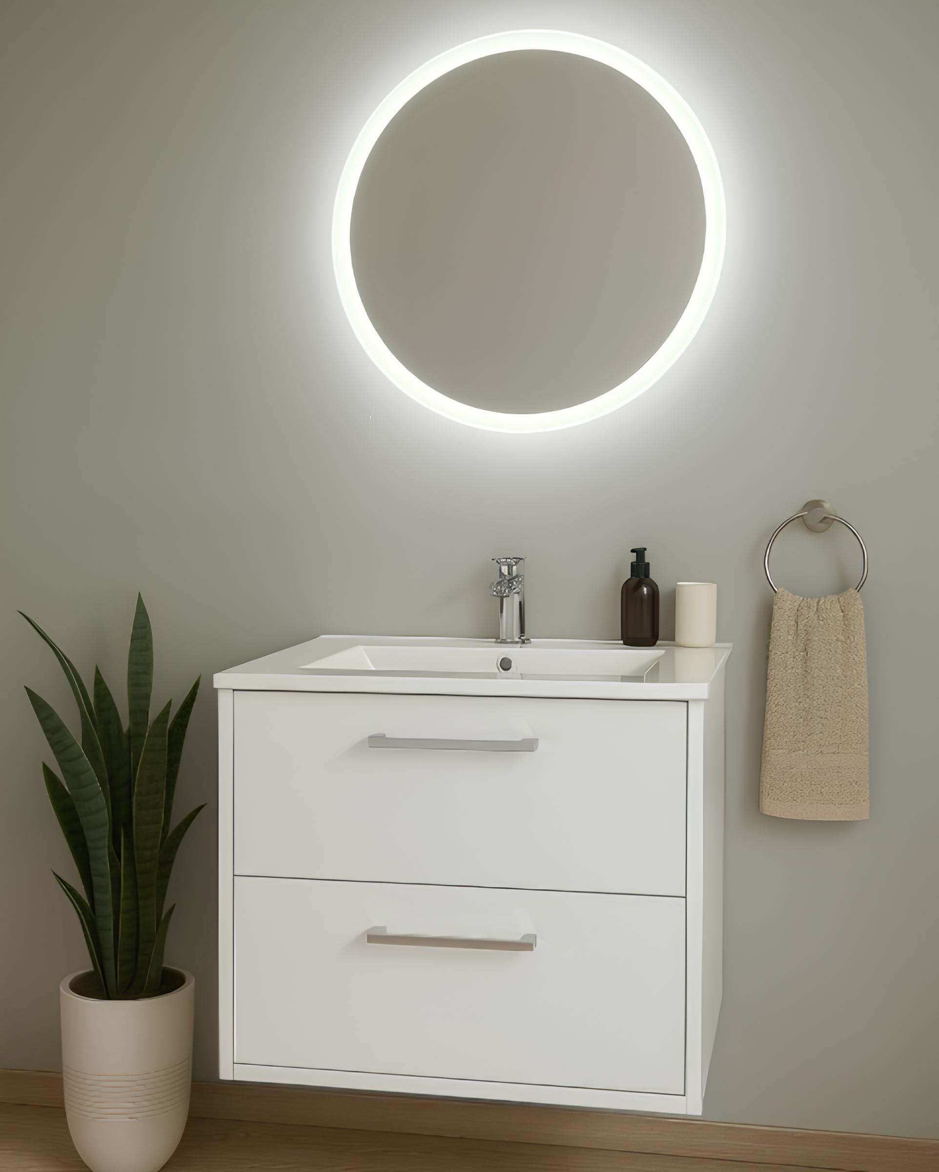 Vanitory De Colgar Con Bacha Monocomando Campi Bossa Blanco 60 cm
