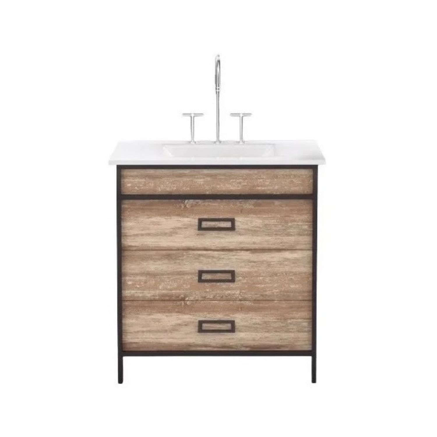 Vanitory De Pie Con Bacha Monocomando Campi Iron 60 Cm