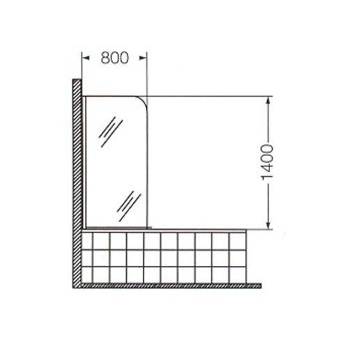 Combo Ferrum Mampara Rebatible 1,40 M + Bañera 1,50 M