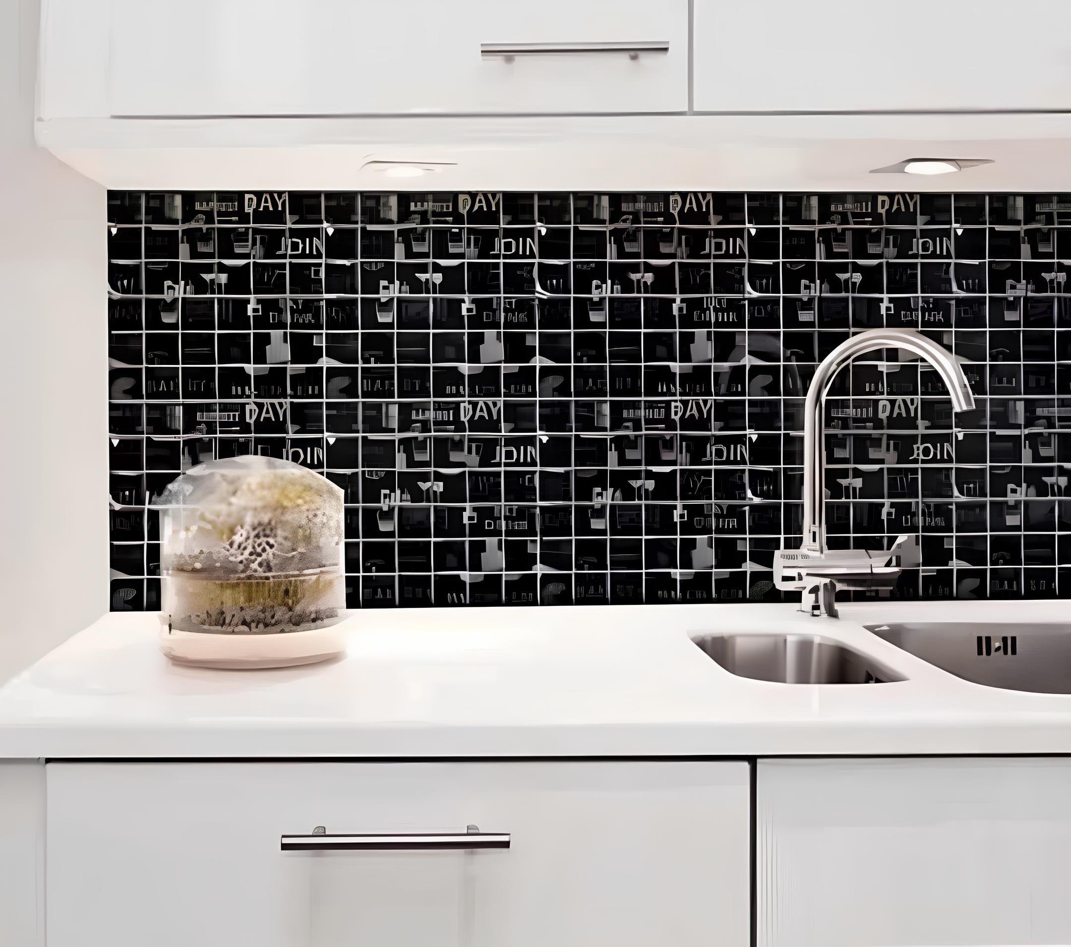 Malla De Vidrio Piu 30x30 Food Negro