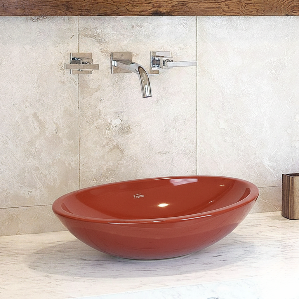 Bacha de Apoyo Para Baño Ferrum Citera Roja