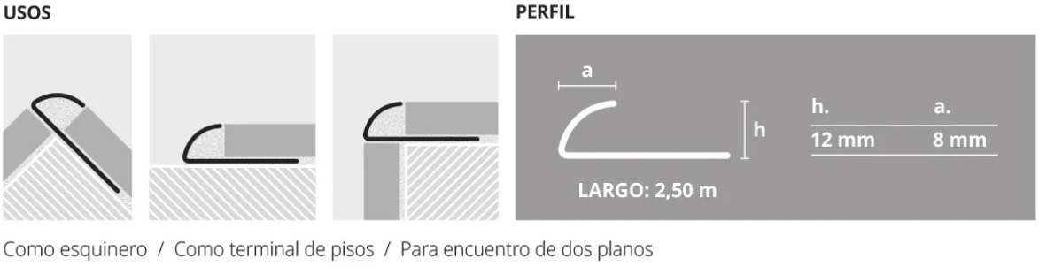 Guardacanto Arco Atrim Acero Inoxidable Cromo Brillante 12mm – 1582