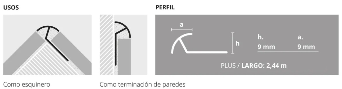 Guardacanto Arco Atrim PVC Champagne 9mm – 216
