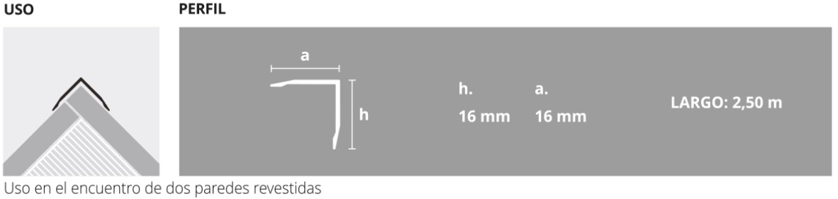 Tapacanto Angular Atrim Aluminio Blanco 16mm – 1903