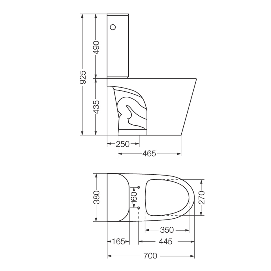 Deposito De Apoyo inodoro Ferrum Marina Dual Blanco