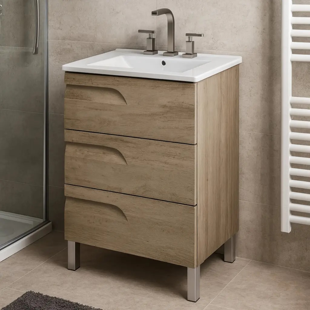 Vanitory de 3 Agujeros de Pie Schneider Rivo 60 Cm California
