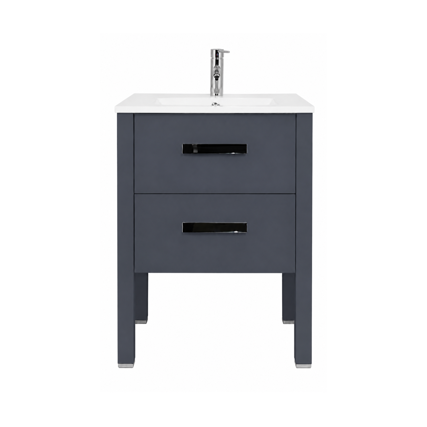 Vanitory De Pie Con Bacha Monocomando Campi Folk 60Cm Grafito