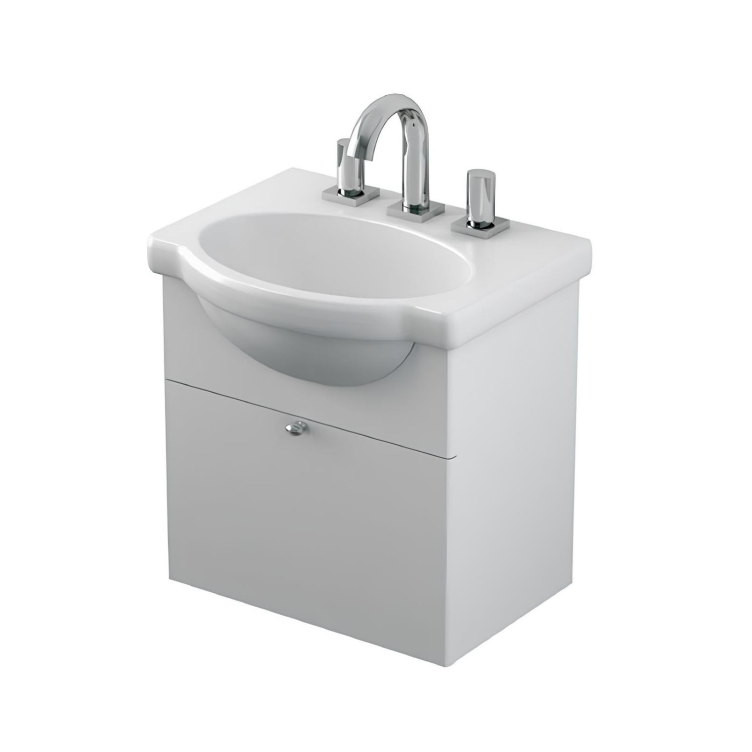 Vanitory De Colgar Sin Bacha Ferrum Venecia 48 Cm Blanco