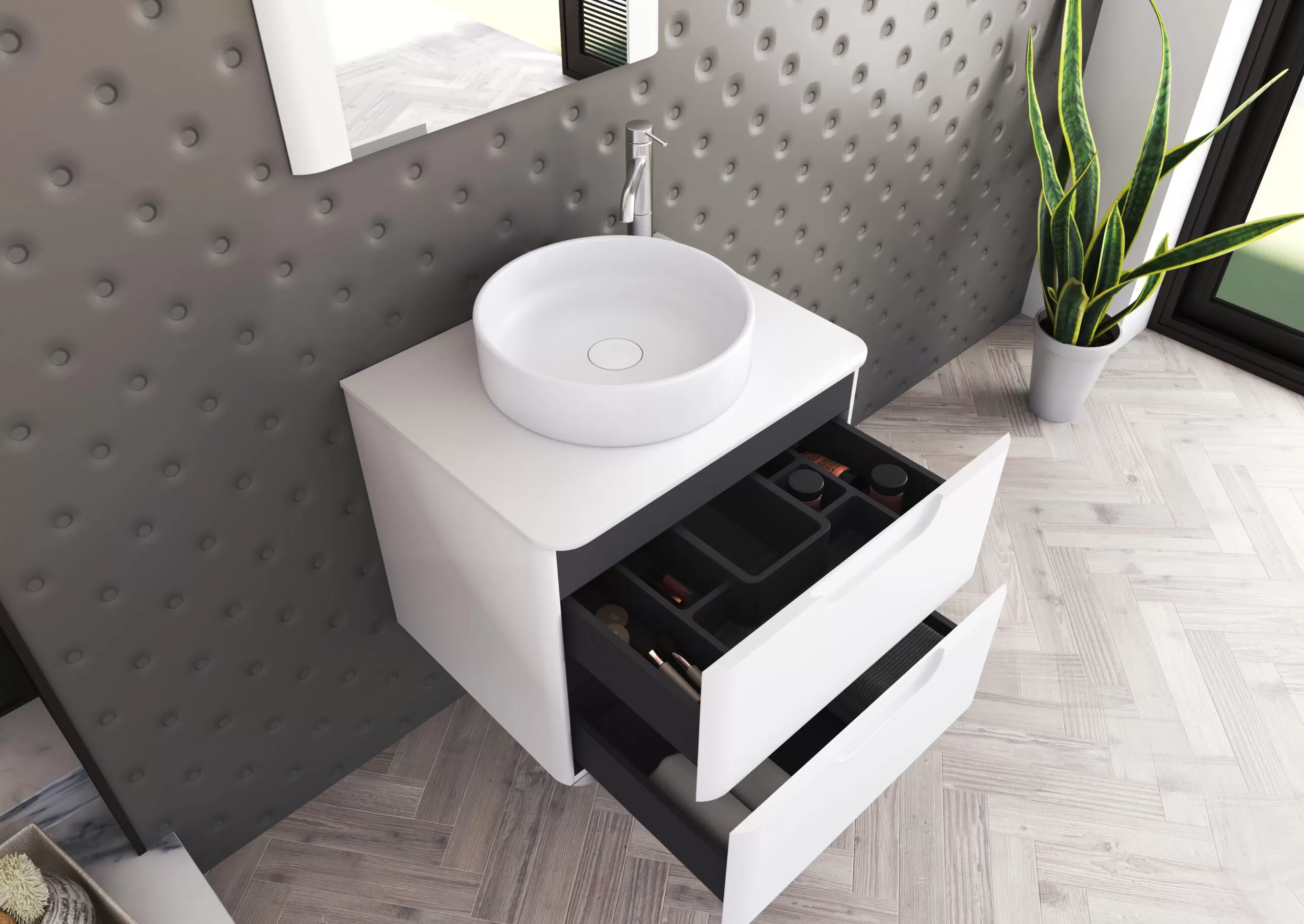 Vanitory De Colgar Schneider Uniq 60 Cm Blanco