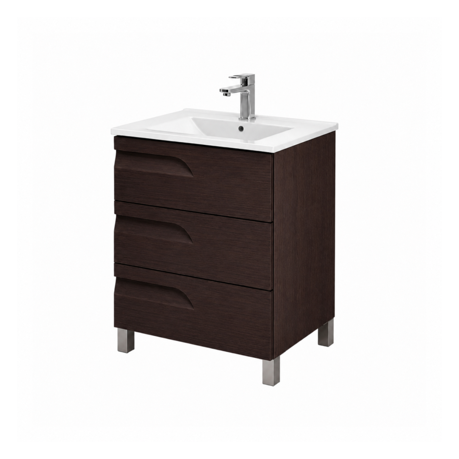Vanitory De Pie con mesada monocomando Schneider Rivo 80 wengue